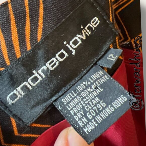 ☑️ Andrea Jovine Vintage Linen Dress - Ladies Size 12 - Picture 5 of 9